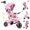 ECO TOYS 2u1 tricikl sa rotirajucim sedistem i sklopivom tendom Pink, ECOTOYS
