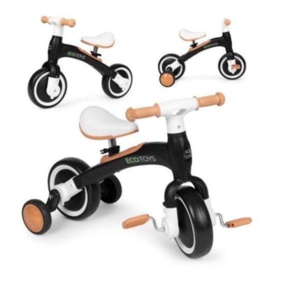 ECO TOYS Balans bicikl sa pedalama i pomoćnim točkovima 3 u 1 Black LC-V1359 BLACK
