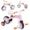 ECO TOYS Balans bicikl sa pedalama i pomoćnim točkovima 3u1 rozi