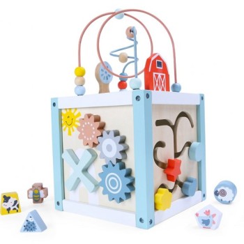ECO TOYS Drvena aktivna kocka (1020)