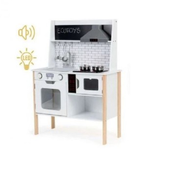 ECO TOYS Drvena kuhinja za decu + zvuk i led svetlo