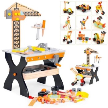 ECO TOYS Drvena radionica za decu, sto sa alatom