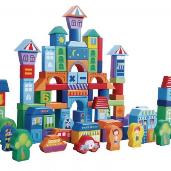 ECO TOYS Edukativne drvene kocke City (SR19001)