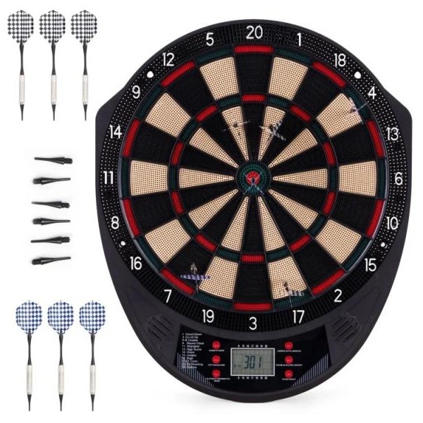 ECO TOYS Elektronski pikado 41 cm sa LCD ekranom, 26 igara, set sa 6 pikada