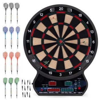 ECO TOYS Elektronski pikado 42 cm sa LCD ekranom, 27 igara, set sa 12 pikada