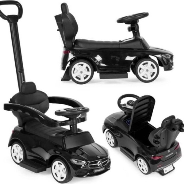 ECO TOYS Guralica sa interaktivnim volanom i ručkom Mercedes C Class crna