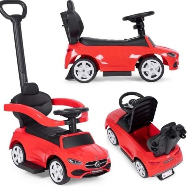 ECO TOYS Guralica sa interaktivnim volanom i ručkom Mercedes C Class crvena boja