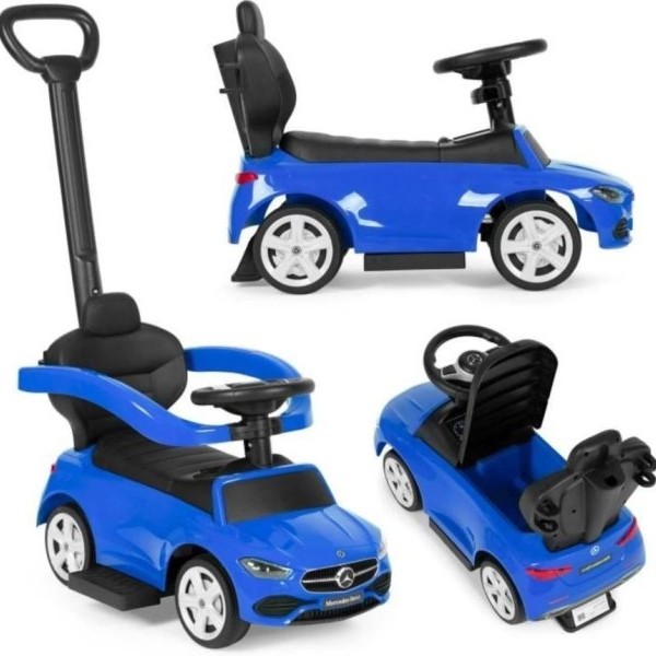 ECO TOYS Guralica sa interaktivnim volanom i ručkom Mercedes C Class plava boja