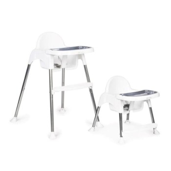 ECO TOYS Hranilica za bebe 2u1 sa postoljem I pojasevima - Bela