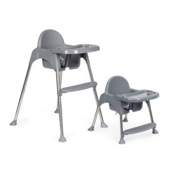 ECO TOYS Hranilica za bebe 2u1 sa postoljem i pojasevima - Siva