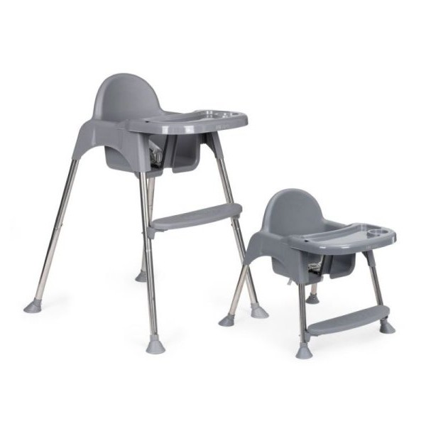 ECO TOYS Hranilica za bebe 2u1 sa postoljem i pojasevima - Siva