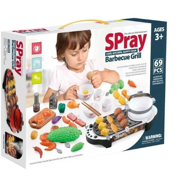 ECO TOYS Mini kuhinjski roštilj za decu sa dodacima