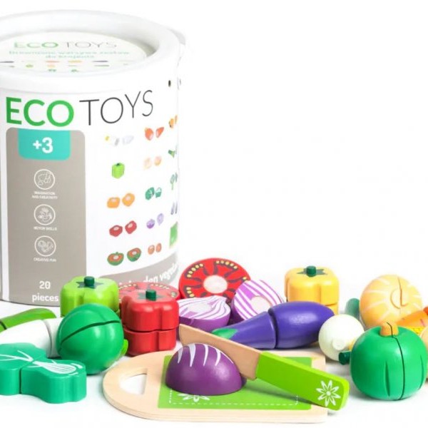 ECO TOYS SET OD 20 DELOVA DRVENO POVRĆE