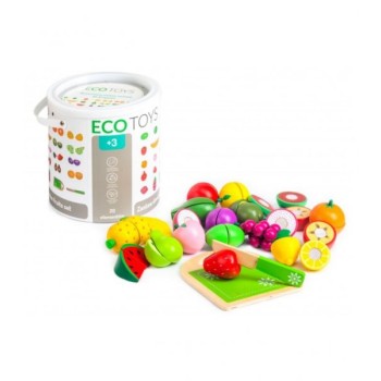 ECO TOYS SET OD 20 DELOVA DRVENO VOĆE