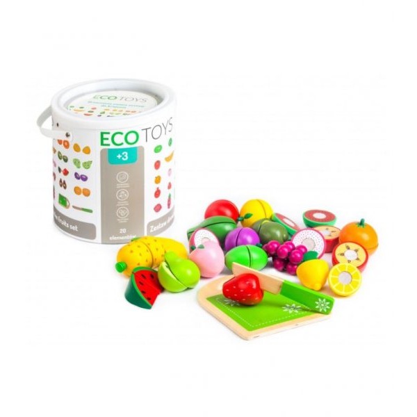 ECO TOYS SET OD 20 DELOVA DRVENO VOĆE