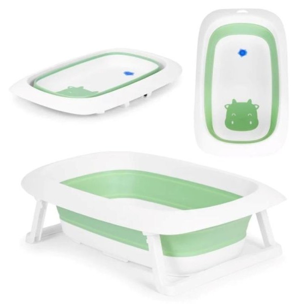 ECO TOYS Sklopiva kadica za bebe sa odvodom - Green cow