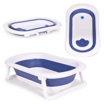ECO TOYS Sklopiva kadica za bebe sa odvodom - Plava