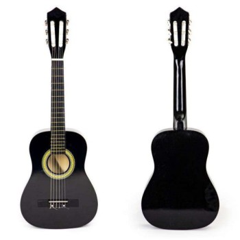 ECO TOYS Velika drvena gitara za decu crna