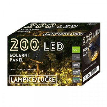 ED Novogodišnja rasveta 200 LED solarni panel 52-542000