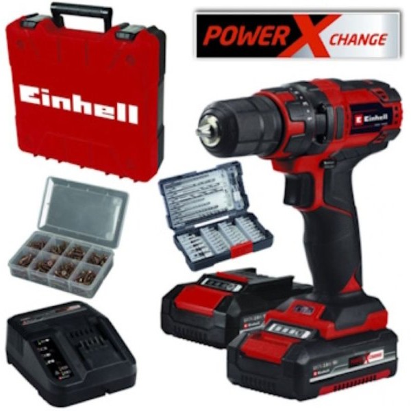 EINHELL Akumulatorska bušilica/odvijač +39 pribora + 200 srafova set TC-CD 18/35 Li 4513957