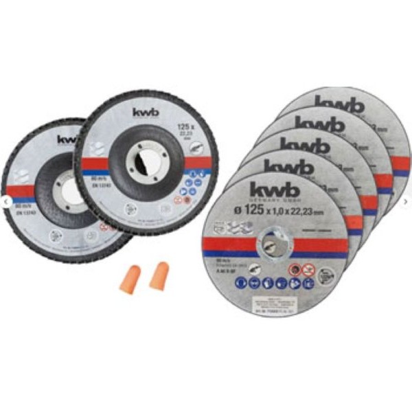 EINHELL By KWB metalni set 125mm reznih ploča 125 mm u kutiji + čepići za uši – 7 delova 49712052