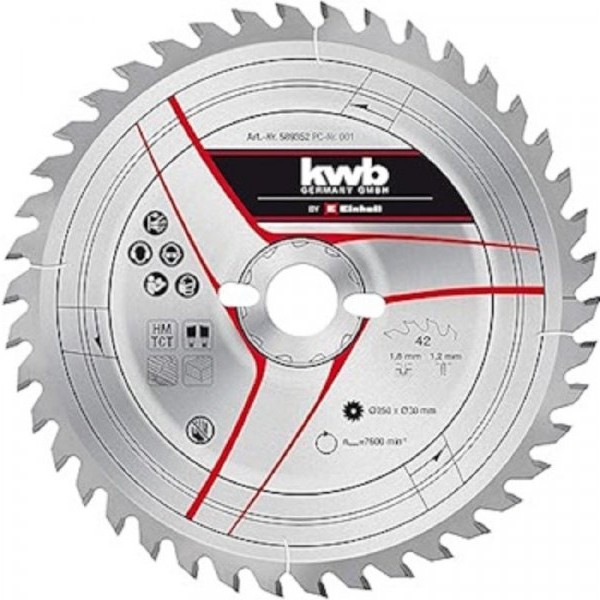EINHELL KWB TCT rezni list 250X30X1.8mm T42 49589352