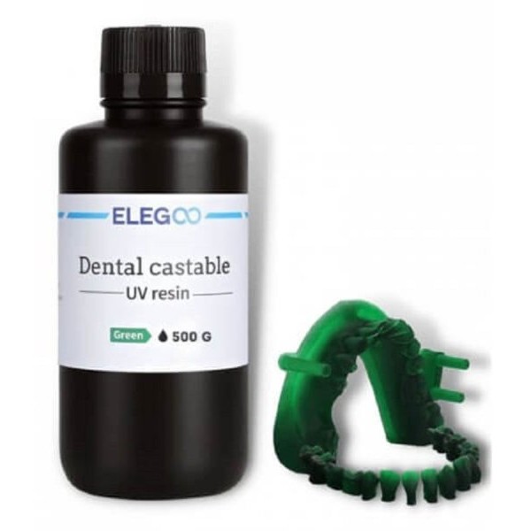 ELEGOO Dental Castable UV Resin 0.5 kg - Zelena