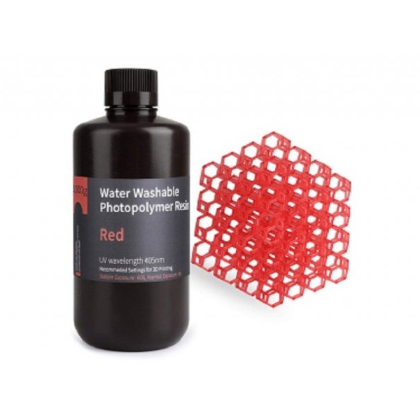 ELEGOO Water Washable Resin 1kg Clear Red