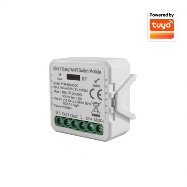 ELEMENTA Wi-Fi smart prekidač-modul, 1x16A WFM-S08/ACDC