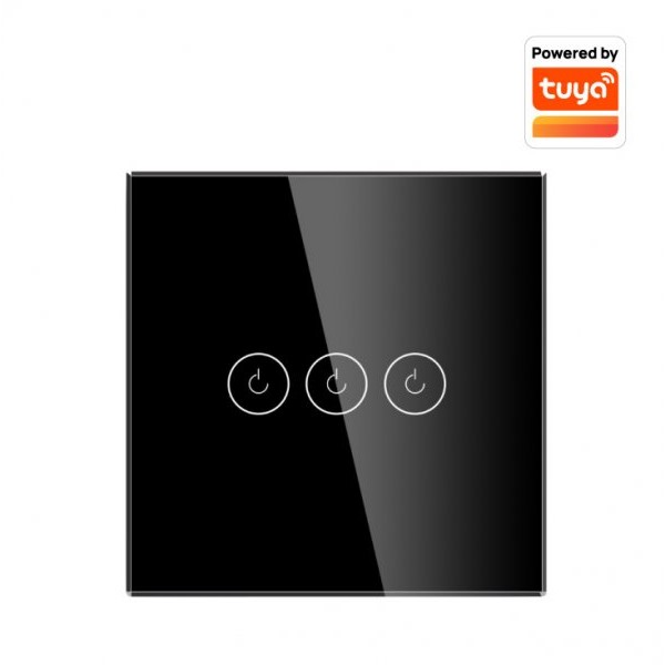 ELEMENTA Wi-Fi smart prekidač svetla sa N provodnikom 3x5A WFPS-N03/BK