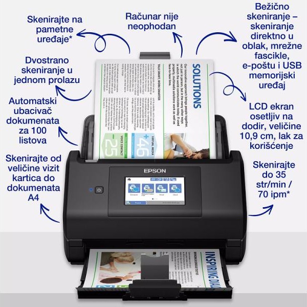 EPSON WorkForce ES-580W, skener sa uvlakačem listova A4