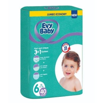 EVY BABY Pelene Jumbo 6 XL 16+kg 40kom 3 u 1