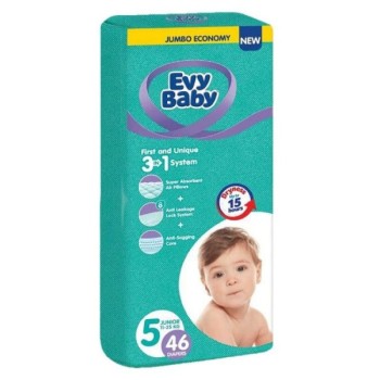 EVYBABY Pelene Jumbo 5 junior 12-25kg 46kom 3 u 1