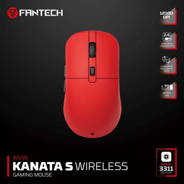 FANTECH Miš Wireless Gaming WG9S Kanata S crveni