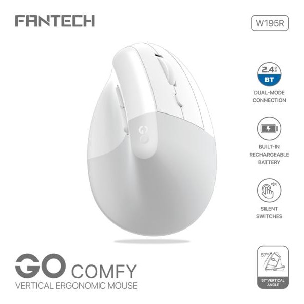 FANTECH Miš Wireless W195R GO comfy beli