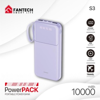 FANTECH Power bank Prenosiva baterija Fantech S3 10000mAh, 10W ljubicasti