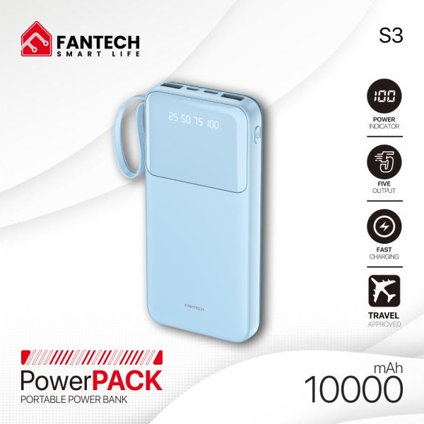 FANTECH Power bank Prenosiva baterija Fantech S3 10000mAh, 10W plavi