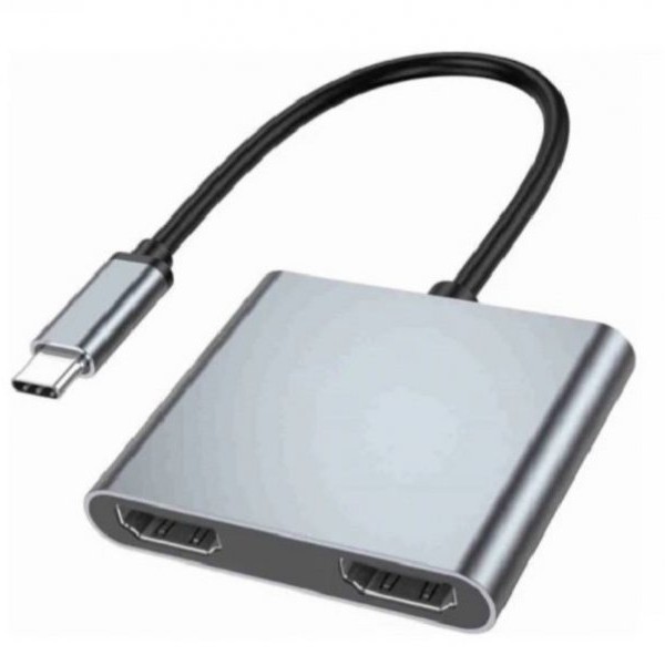 FAST ASIA Adapter-konvertor TIP C na 2xHDMI 4K+USB 3.0+TIP C (807)