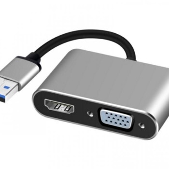 FAST ASIA Adapter-konvertor USB 3.0 na HDMI+VGA