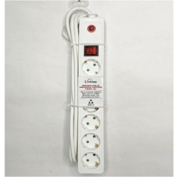 FAST ASIA Produžni kabl 6r/3m sa prekidacem i zaštitom 3x1,5mm (Linkom) - beli