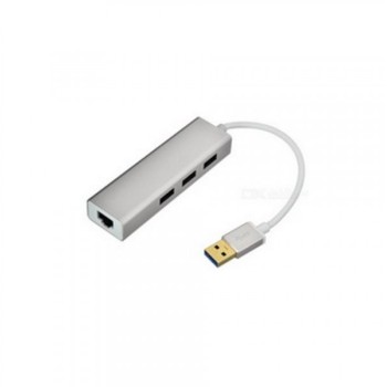 FAST ASIA USB 3.0 - HUB 3port + RJ45 (ž) siva