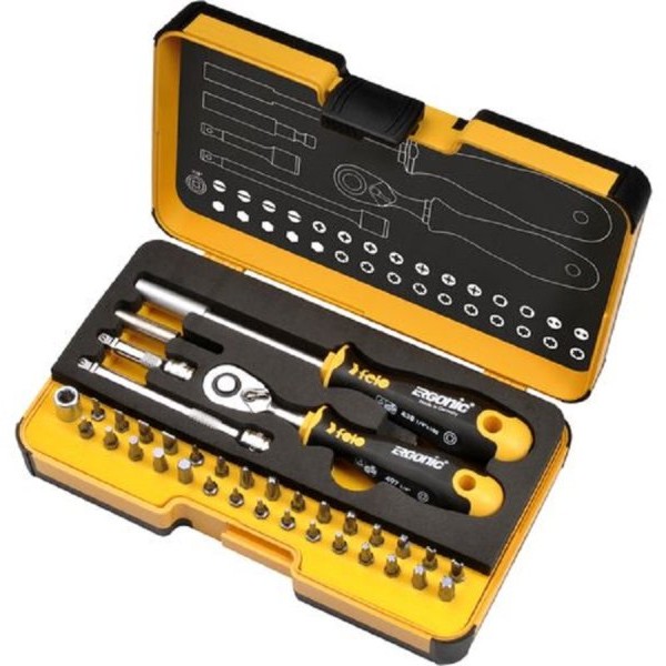 FELO Set alata XL-Strongbox R-GO 36 sa čegrtaljkom SL/HEX/PH/PZ/TX/SQ/SP 05783606 36 kom
