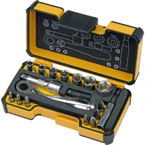 FELO Set alata XS-Strongbox XS 18 sa čegrtaljkom PH/PZ/TX/SW/MS 05771806 18 kom