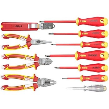 FELO Set dielektričnih alata Ergonic VDE sa sa kleštima i testerom 41391104 11 kom