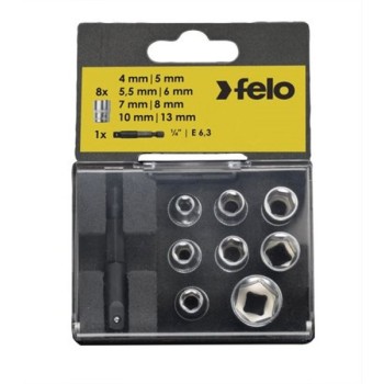 FELO Set nasadnih glava sa adapterom HEX Nut 05798106 9 kom (05798106)