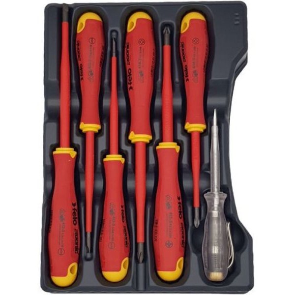 FELO Set šrafcigera Ergonic Slim VDE sa testerom napona SL/PH/PZ 41380736 7 kom