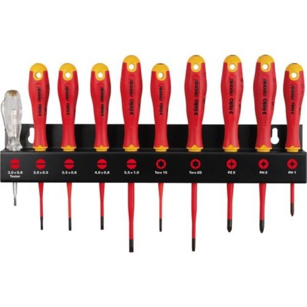 FELO Set šrafcigera Ergonic VDE E-Slim sa testerom napona SL/PH/PZ/TX 41391093 10 kom