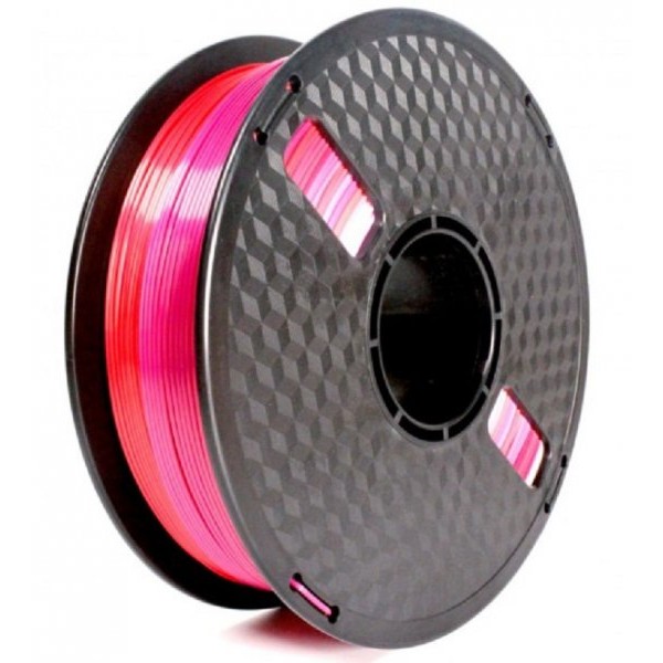 GEMBIRD 3DP-PLA-SK-01-RP PLA Svilenkasti duga Filament za 3D stampac 1.75mm, kotur 1KG red/purple