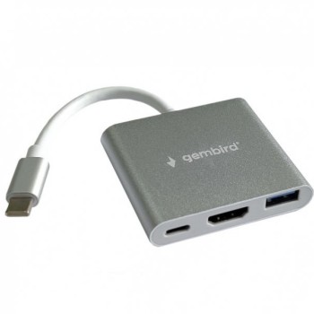 GEMBIRD A-CM-HDMIF-05  TYPE-C TO HDMI + USB3.0 + PD ALUMINIUM (alt.A-CM-HDMIF-02-SG 1065)