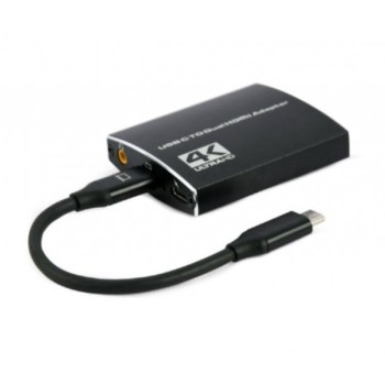 GEMBIRD A-CM-HDMIF2-01 USB-C to dual HDMI adapter, 4K 60Hz, black